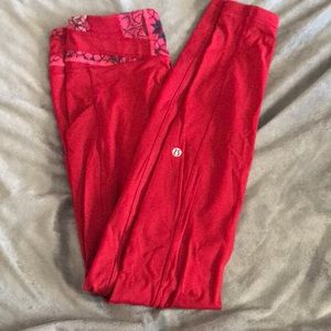 Lululemon red workout pants